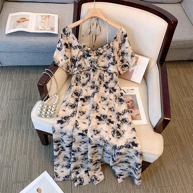 

Женские платья больших размеров с разрезом, летнее платье с одним вырезом 6XL чёрный