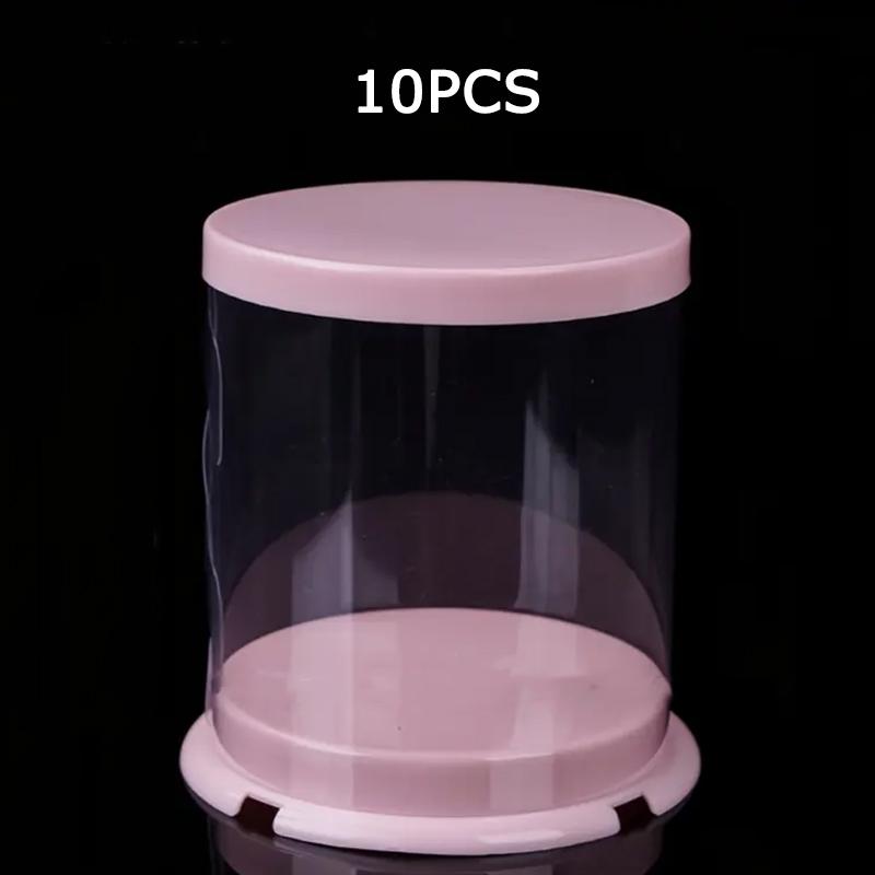 

WTEMPO Transparent Mini Gift Boxes with Flip-Top Lids Plastic Circular Containers Boxes Festive Packaging Boxes for Storing and Gifting Delicate Items 10pcs розовый