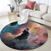 Colorful Cloud Animals,Round Area Rug,Carpet Rug for Living Room Bedroom Sofa Playroom Decor,Non-slip Floor Mat