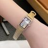 Square Diamond-Encrusted Watch Women'S Temperament Fashion Gypsy Star Color Word Small Dial Wind Leather Strap
