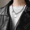 Retro Tag Personality Hip Hop Jumping Titanium Steel Necklace Female Cold Wind Niche Design Sense Collarbone Chain