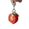 3D Red Tomato Keychain Durable Resin Fruit Pendant Small Size for Phone Case Bag Travel Luggage Lovely Souvenir for Travelers