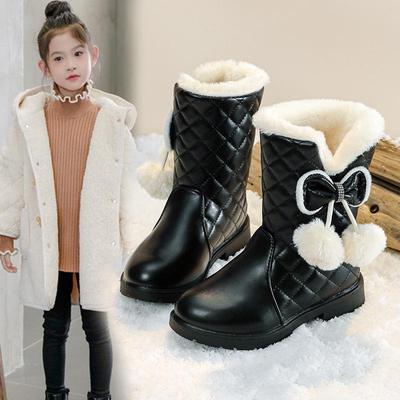 Bottes de Neige d'Hiver 2025 pour Filles - Chaudes, Épaissies, Bottines de Cheville Style Princesse pour Enfants.