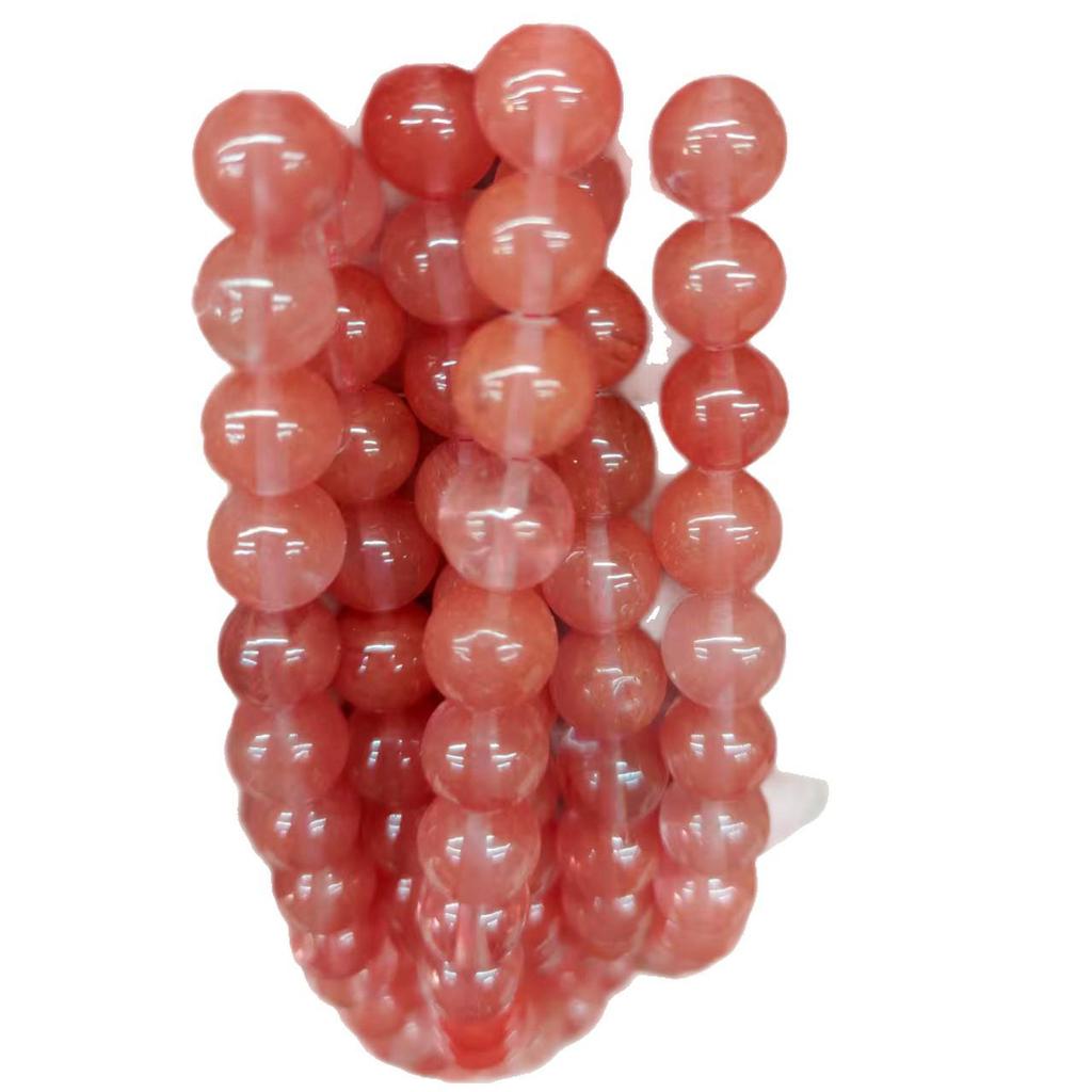 Red Watermelon Crystal Round Beads for Jewelry Making - Loose Beads, DIY Accessories, Semi-Finished Materials