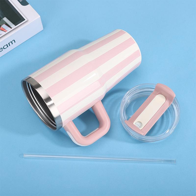 Garrafa Térmica de Água de 20oz Com Alça e Canudo Utensílio para Beber Quente Frio Aço Inoxidável Garrafa Térmica Portátil Copos de Café para Carro Caneca Térmica