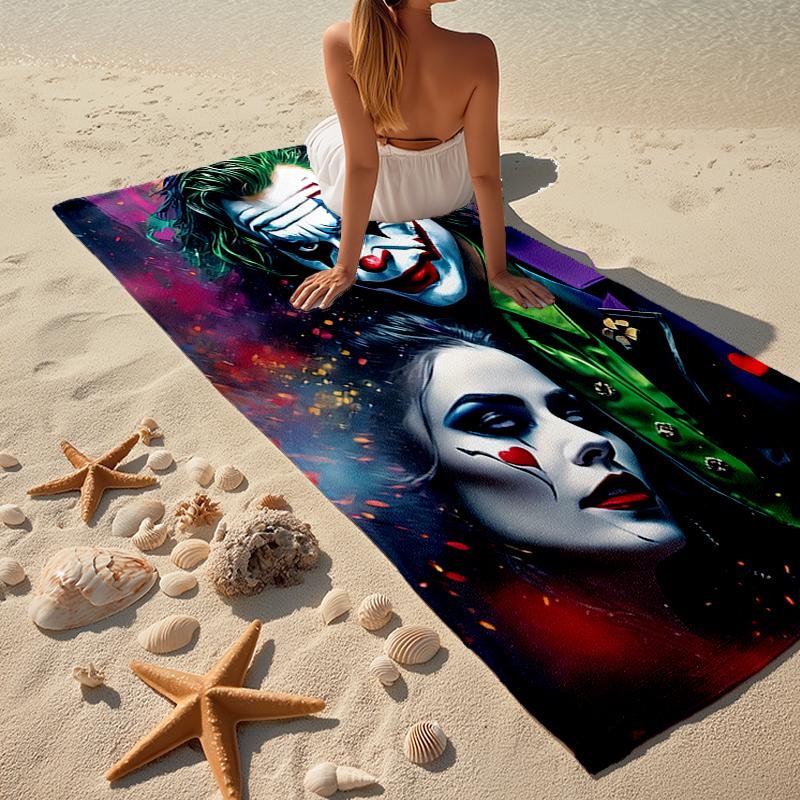 Ultra-Soft Beach Towel with Joker Theme,Ideal for Pool - Camping, Diving - Perfect Travel Essential, Vibrant Beach Towel.