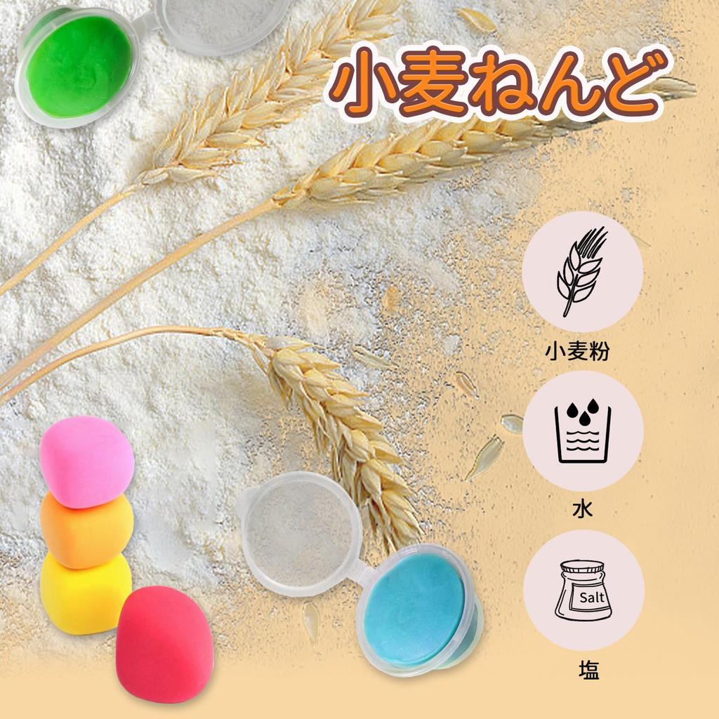 OTONOPI Wheat Luxury 12 Clay Ice Cream Noodle Burger Pretend Pretend Clay Handmade Ages 6 and Up Clay, Clay, Toy, 60-piece Set, Colors, Play, Machine,