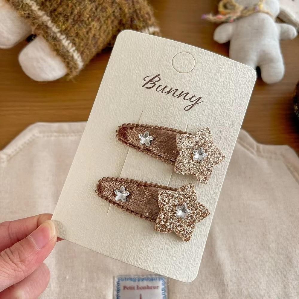 2pcs/lot Shiny Water Drop Hair Clip Water Drop Shape Bang Side Clip Velvet Hair Clip For Kids Girls