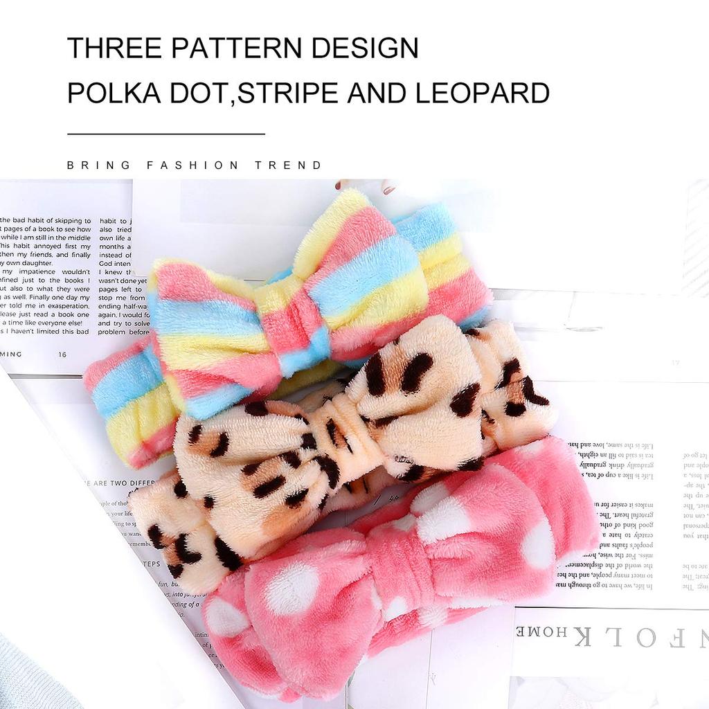 Spa-Stirnband mit Schleife, Haarband für Damen und Mädchen, Gesichts-Make-up, Kopfband aus weichem Korallenvlies, Kopfwickel für Dusche, Waschen, Gesicht, Hautpflege, Turban-Haar-Accessoires