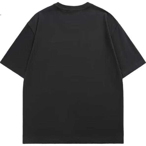 MMOPTOP Trendy Printed T-Shirt, Men's Summer Pure Cotton Heavyweight Short-Sleeve Loose Casual Undershirt, Women's M0004 Apricot Color 2XL