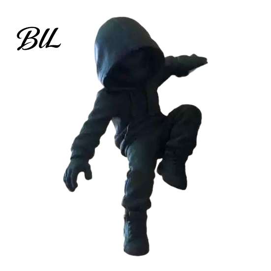 Creative Monitor Climber Statue Dark Hooded Villain Figurine, Cool Faceless Hanging Ornament, 3D Printed Screen Decor PLA Desktop for Computer Gaming