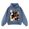 Oversized Hooded Cotton Sweatshirt With Batik Print Vintage Streetwear Men Winter Loose Fit