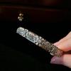 Li Luo Vintage Gold Gebürsteter 925 Sterling Silber Verstellbarer Damenring