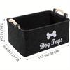 Multifunctional Felt Storage Basket Wooden Handle Pet Toys Home Organization Living Room Bedroom Use