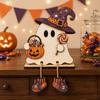 Zábavný tvar Halloweenské dřevěné duchy Ručně vyráběný 2D plochý duchový znak Dekorace do ložnice
