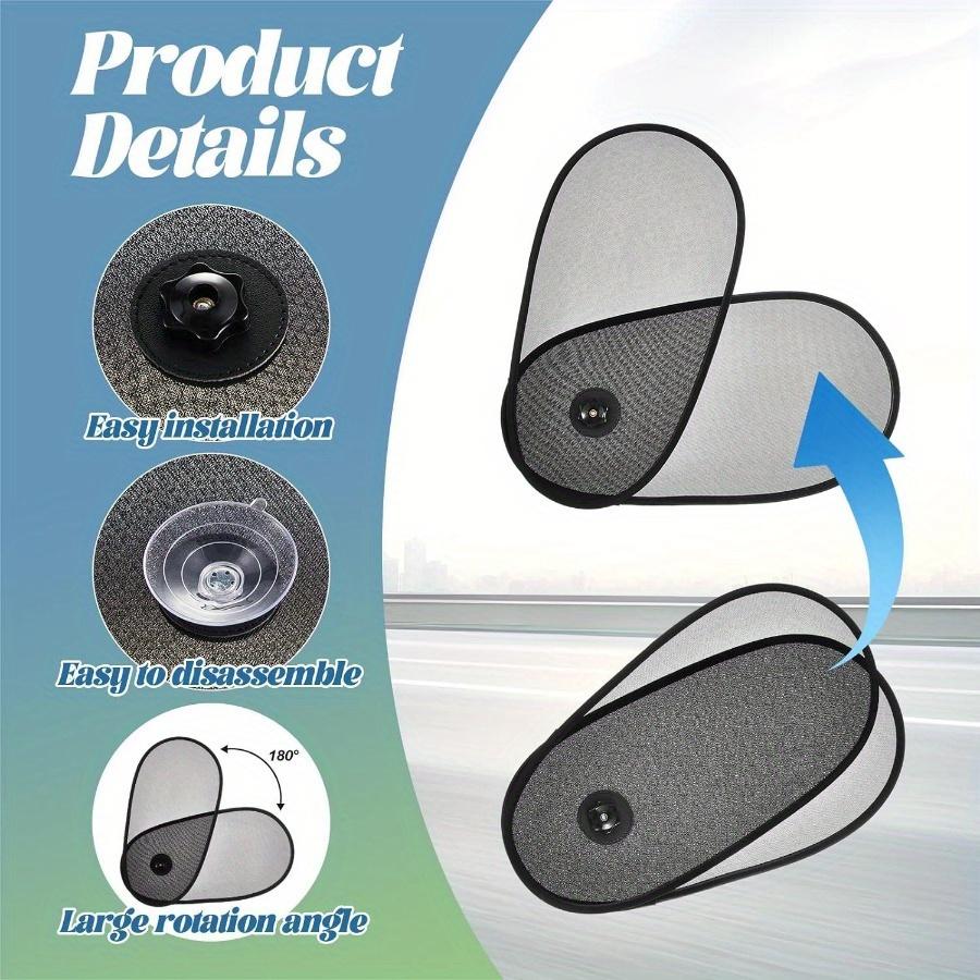 Adjustable Car Side Window Sunshade, Foldable UV Protection Sun Visor with Suction Cups, Universal Fit for Most Vehicles, Heat Insulation Shield