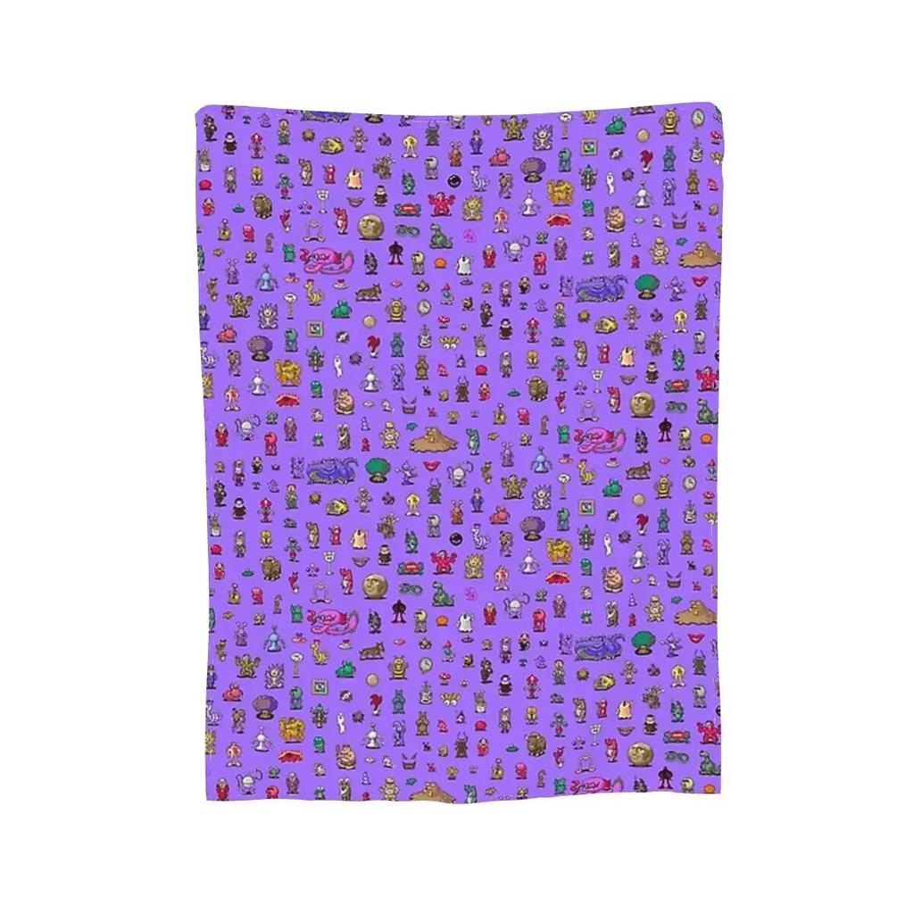 Earthbound Mega Sprite Sheet Blankets Soft Warm Flannel Throw Blanket Cover for Bed Living room Picnic Travel Home Sofa