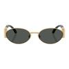 Versace Brand logo retro fashion design, plate and metal, oval sunglasses, same style for men and women, 0VE2299-100287-Black 56 - glasses case