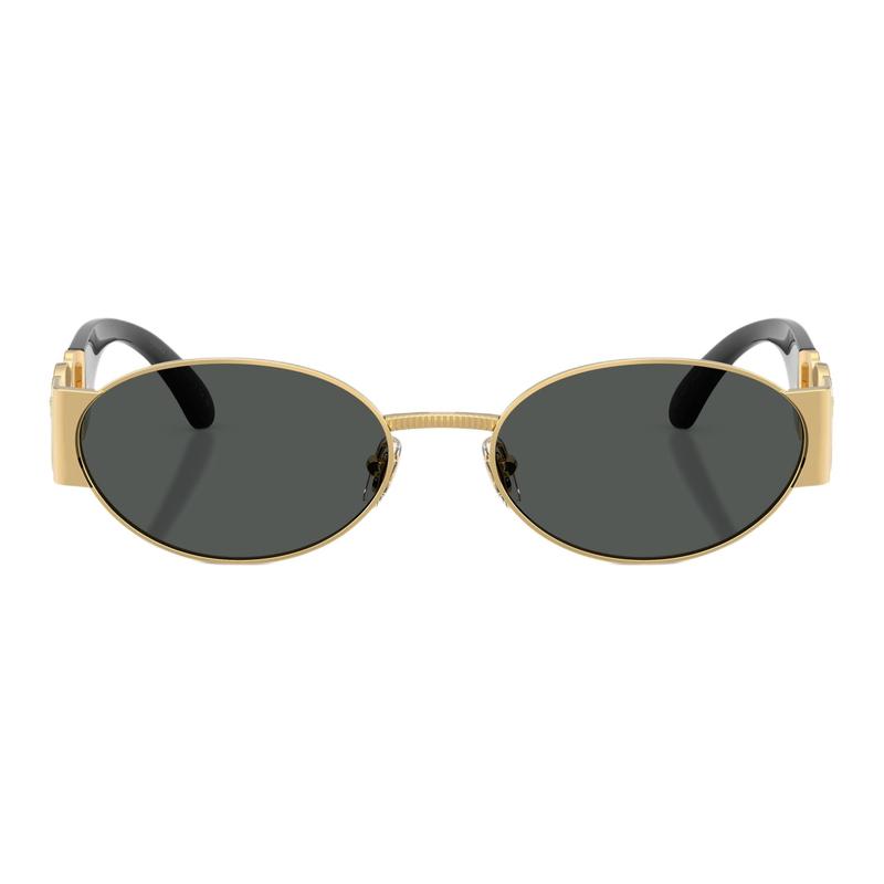 Versace Brand logo retro fashion design, plate and metal, oval sunglasses, same style for men and women, 0VE2299-100287-Black 56 - glasses case