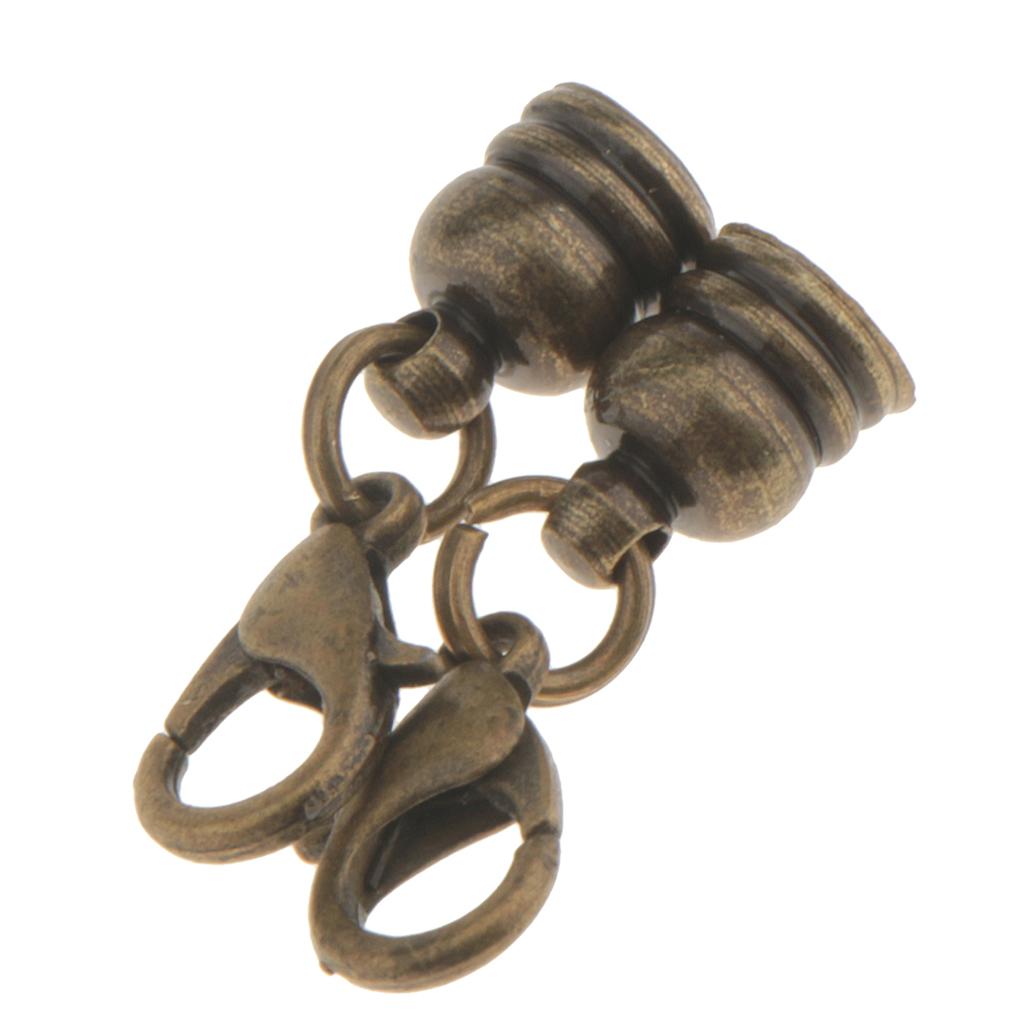 5 Pieces Ridged Spiral Ball Magnetic Clasp for Necklace Bracelet Lobster Connector - Cylinder