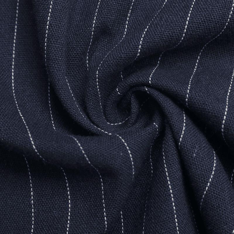 Navy Blue Retro Commuter Striped Halter Backless High Waist Wide Leg Jumpsuit