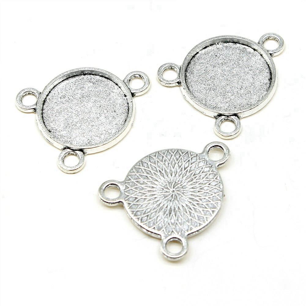 Multi Size Blank Bases Tray Three Loop Bezel Charm Base Connectors For Earrings Making