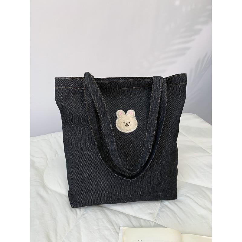 Сумка через плечо Вышитая Милая Сумка Мультяшный Студенческий Рюкзак Ручной Школьный Рюкзак чёрный