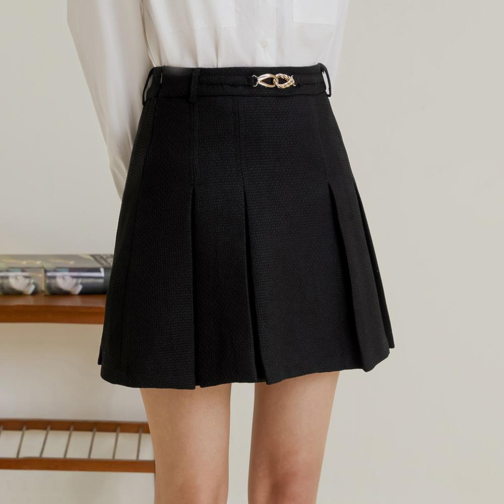 Laengsseon Ls_Fake Belt Pleated Skirt