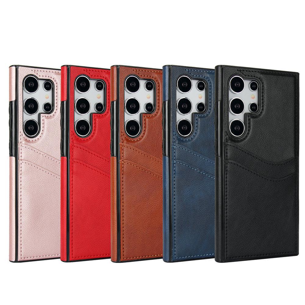 Samsung S25/S24U Leather Card Holder Protective Phone Case - Antidrop Business Design for 23Plus and FE Series