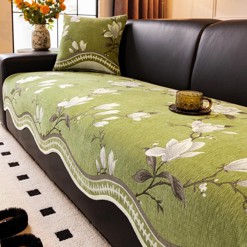 New Sofa Cushion Light Luxury High Sense Special-Shaped Non-Slip Seat Cushion One Piece Chenille Sofa Cover Cloth Towel