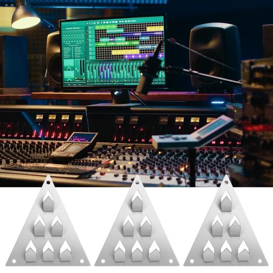 12 Pcs Surface Mount Impaler for Acoustic Panels Triangle Push On Mounting Hardware with Screws 6-Prong Angled Acoustic Insulation Impaling Clips for