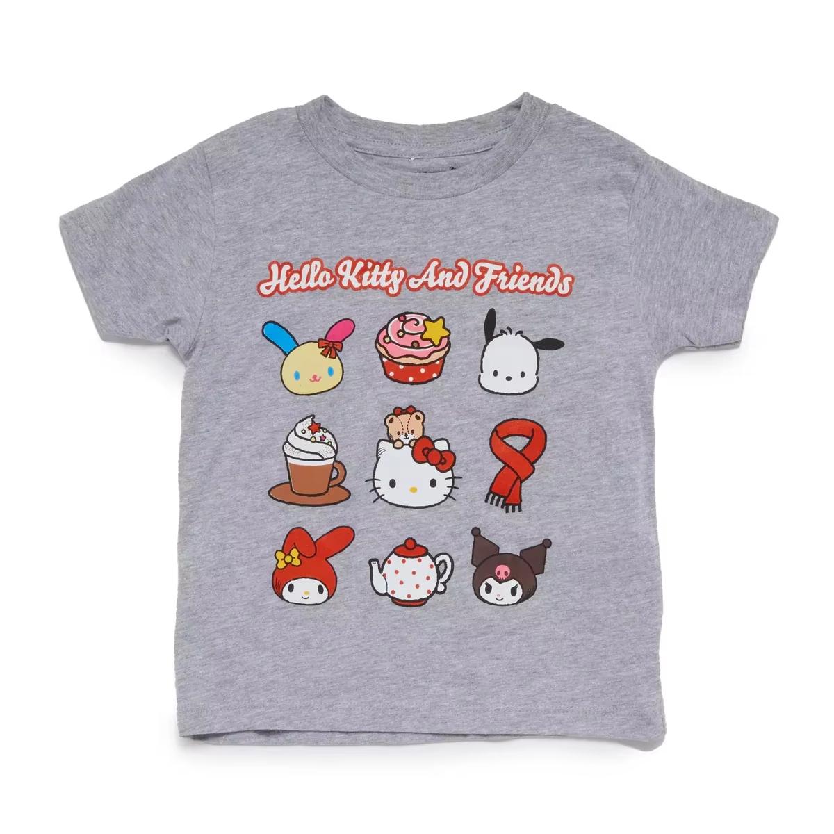 

2026 Summer Hello Kitty and Friends Winter Afternoon Tea Theme 100 Cotton Printed Tshirt Adult Parentchild Top S