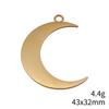 Engraved Crescent Moon Charm Star Pendant For Celestial Mystical Theme DIY Bracelet Necklace Jewelry Making Supplies