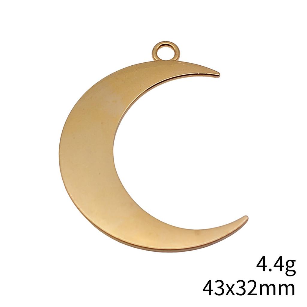 Engraved Crescent Moon Charm Star Pendant For Celestial Mystical Theme DIY Bracelet Necklace Jewelry Making Supplies