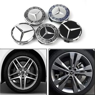 75mm 4PCS Cache Central de Moyeu de Roue de Voiture Cache d'Insigne Adapté Pour Mercedes Benz Accessoires Modifiés W204 W211 W205 W212 AMG W203