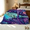 Manta Suave de Franela Polar con Estampado Floral de Loro, Tamaño Individual Cálida para Siestas, Ideal para Decoración de Dormitorio, Navidad y Halloween