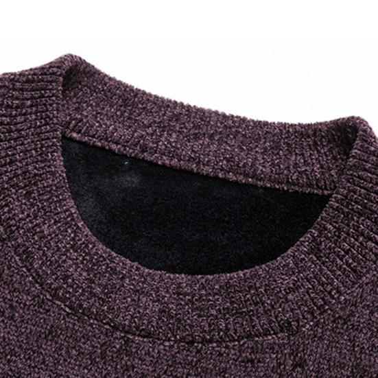 Men Sweater Round Neck Long Sleeves Winter Autumn Spring Thick Knitted Sweatshirts Casual Pullover Men Clothing for Home Office