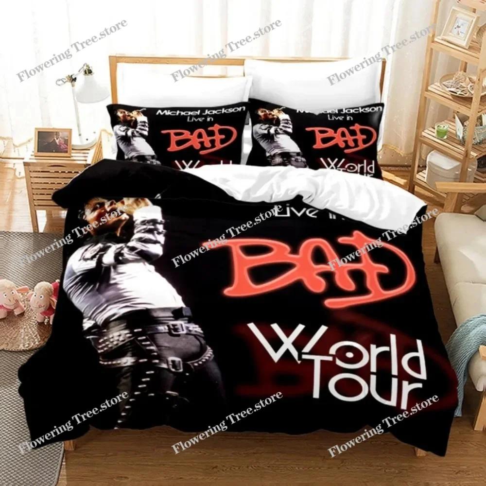 Michael Jackson Bettwäsche-Set Einzelbett Twin Full King Size Musikal Genies Bettwäsche Erwachsene Jugendliche Schlafzimmer Bettbezug-Set Super Star