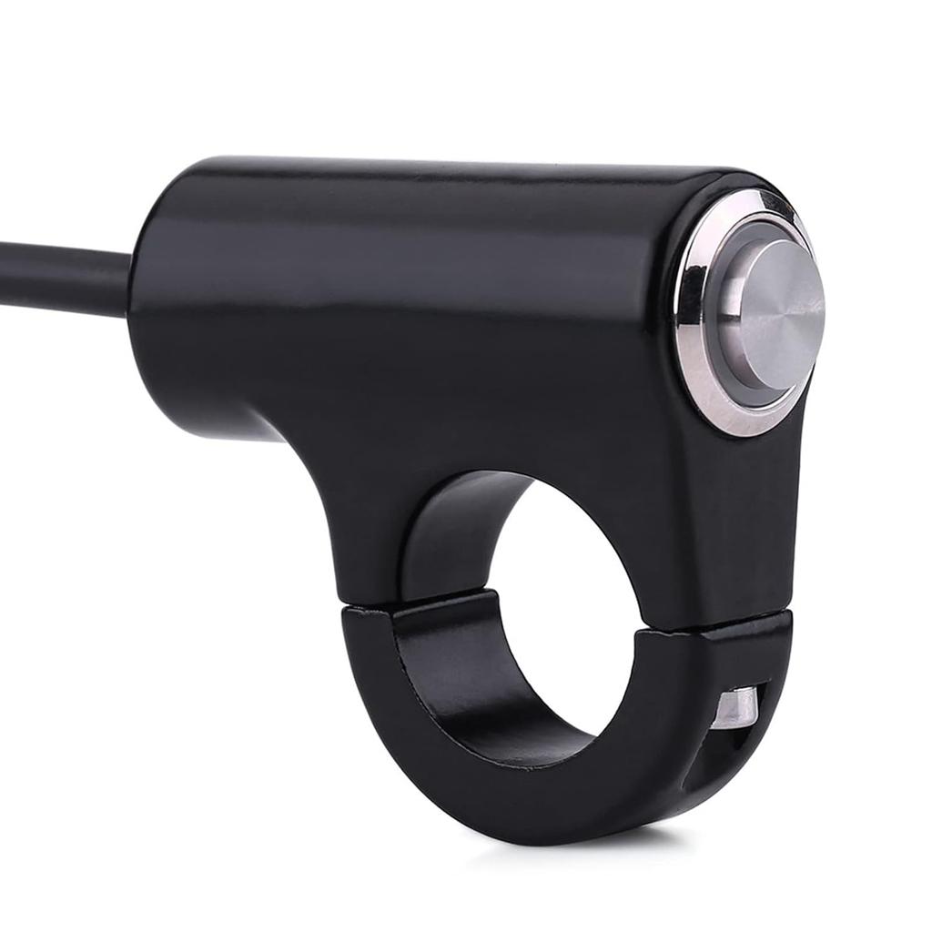 Motorcycle Handlebar Switch, 7/8 inch Handlebar Control Push Button Switch Weatherproof Aluminum Alloy Motorcycle Handlebar Mount Switch Button