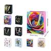 10 Pieces Multicolors Paper Bags Stylish Holiday Present Storage Pouches Handmade Assorted Color Gift Bag with Handles
