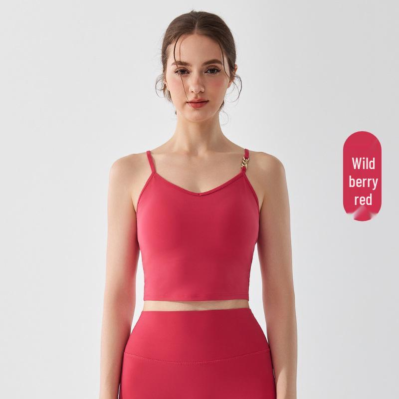 Nude Feeling Antibacterial One-Piece Sports Bra with Beautiful Back Design