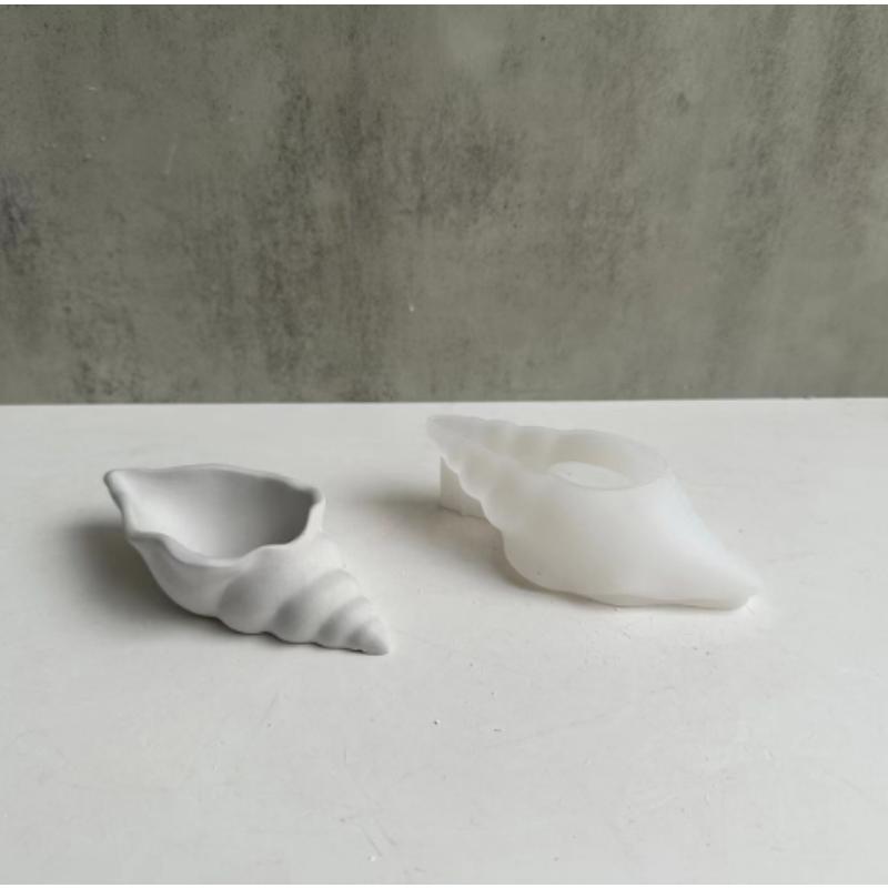 Konkylie blomsterpotte Silikonformer DIY Sea Shell Secented Candle Jar Mold Oppbevaringsboks Betong Gips Resin Mold Hjemmeinnredning Håndverk
