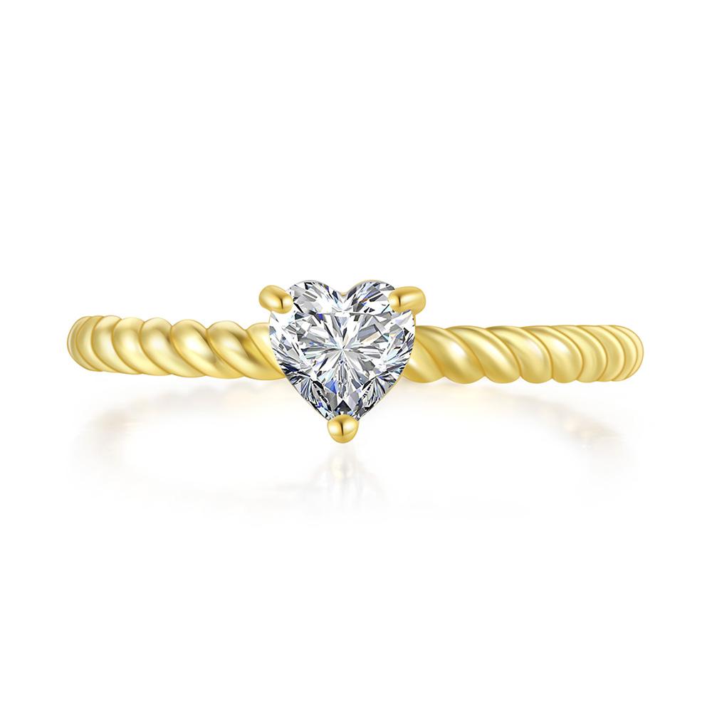 

Crystal Heart Rings for Women Minimalist Style Cubic Zirconia Gold Color Ring Wedding Jewlery Valentines Day Gift Wholesale R773 5