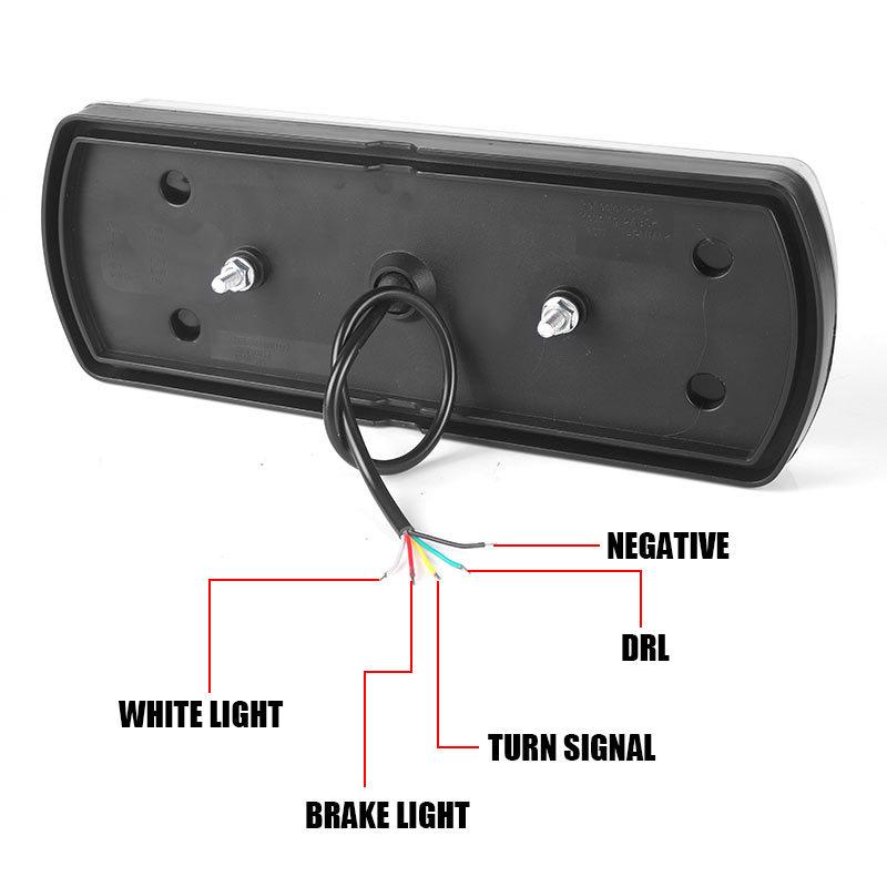 Left Right LED Combination Reflector Tail Light White Red Amber Turn Signal Reverse Brake Light 12V 24V For Trailer Truck Pickup
