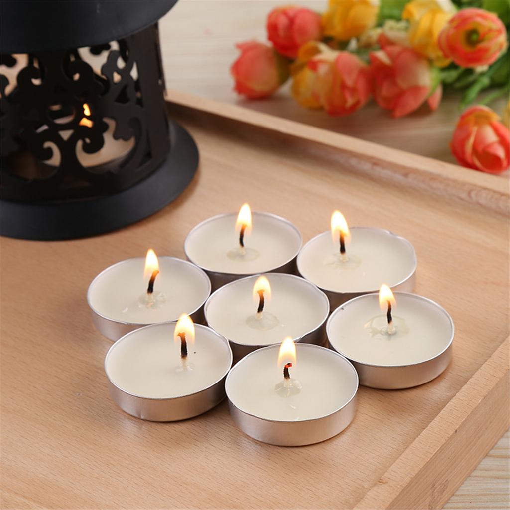 50PCS Tea Lights Paraffin Wax Candle Long Lasting Wedding Lover Proposal Candle Relaxing Glow Fragrant