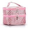 Travel Waterproof Portable Women Polka Two-layer Makeup Bag High Capacity Organizer Storage Cosmetic Cases Zipper Beauty Pouch