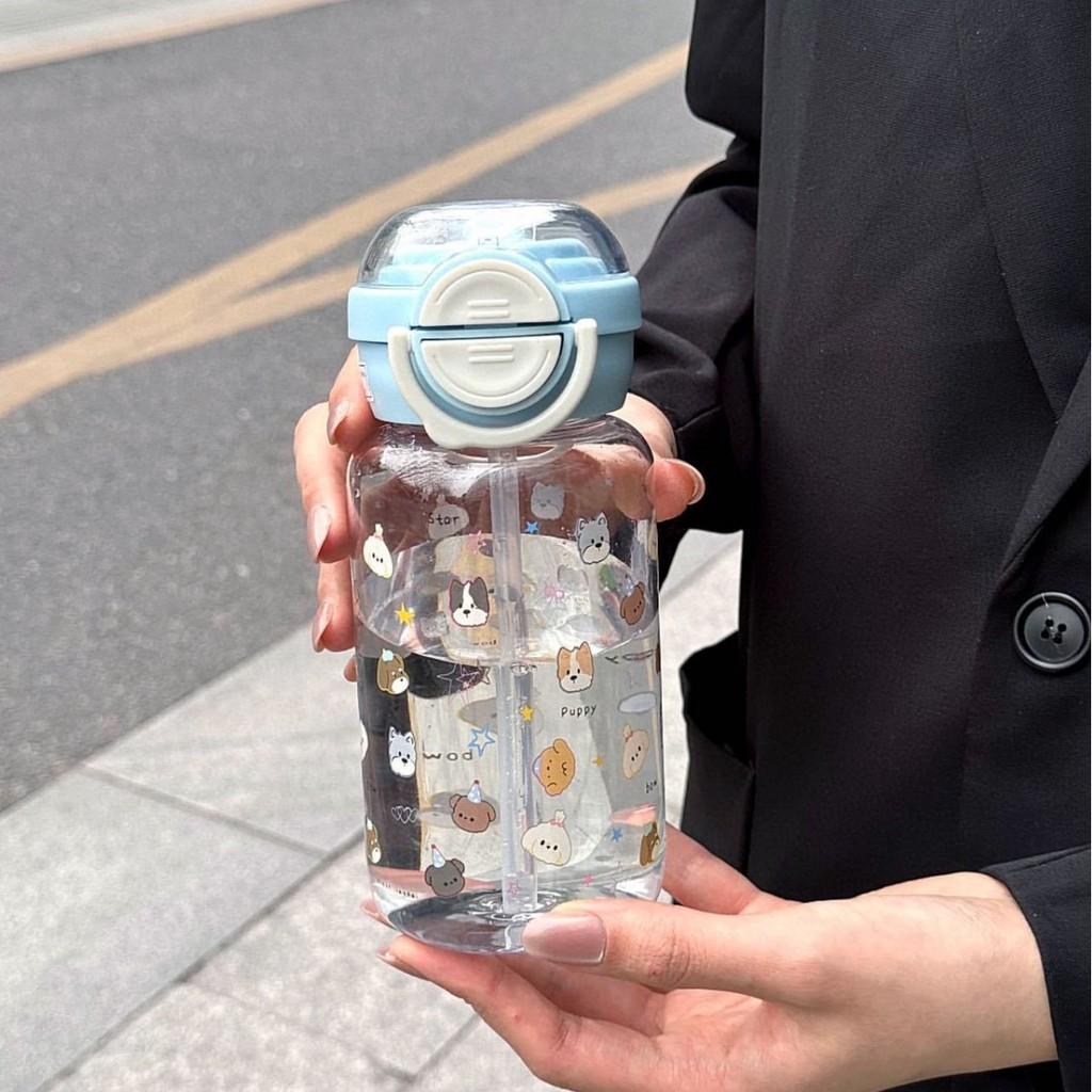 Plastic Double Drink Cup With Cartoon Pattern For Office And Home Use