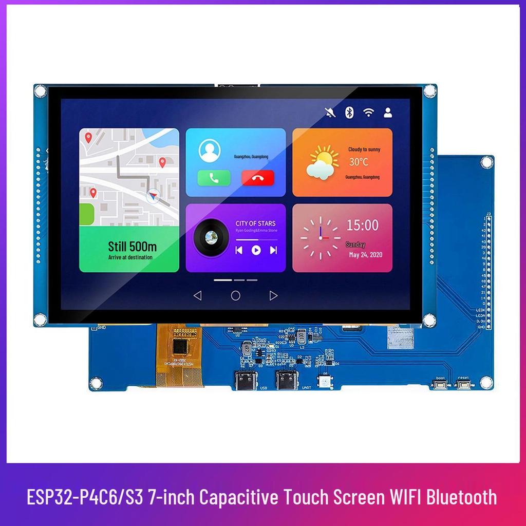 ESP32-P4C6/S3 Dev Board: 7" Capacitive Smart Touchscreen with WiFi 6, Bluetooth, Secondary Development, LVGL Compatibility