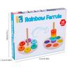 Baby Holz Regenbogen Stapelspielzeug Montessori Bunte Blöcke Klassifizierung und Nestspiele Feinmotoriktraining Formen zuordnen