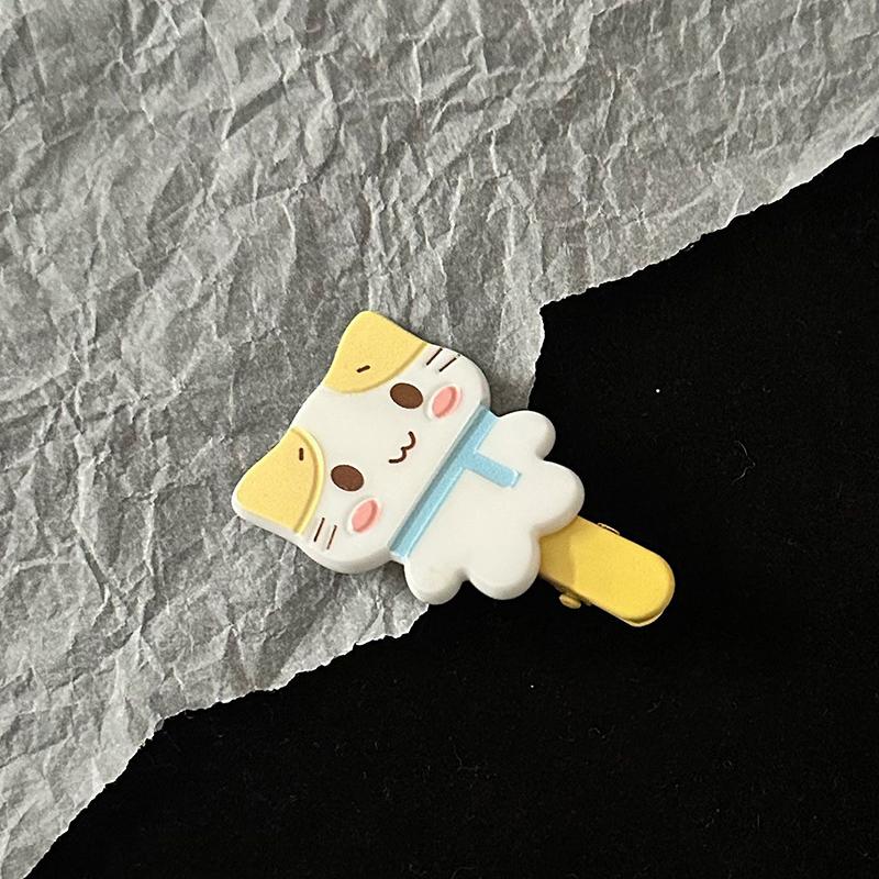 2Pcs Cute Cartoon Cat Hair Clip Fluffy Fuwa Nyanko Kitten Hairpin Duckbill Clip Sweet All-Match Bangs Clip Girl Hair Accessories